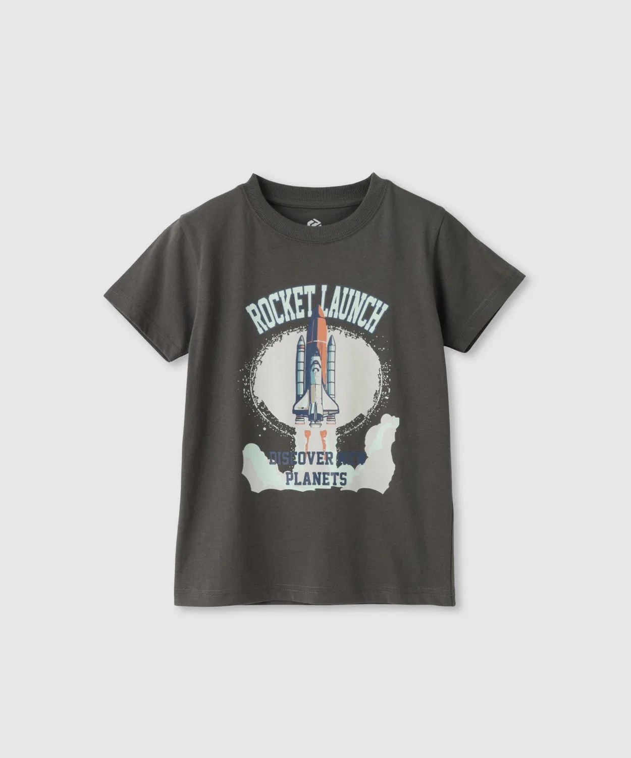 Детская футболка с принтом, короткий рукав, Universe Print Mac-House, Charcoal Grey