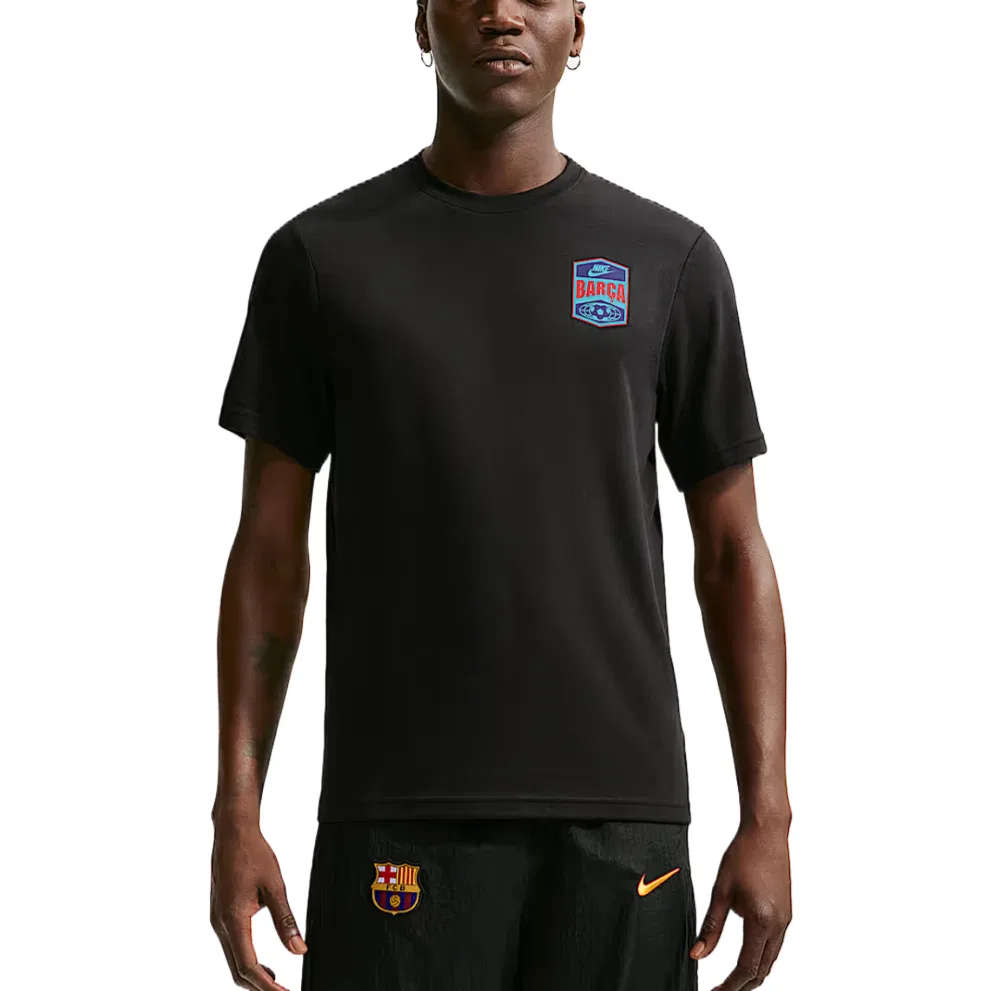 Мужская футболка с коротким рукавом Dri FIT Primary Nike, Black/Black/Cactus Green