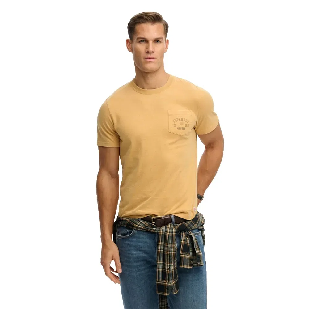 Футболка с коротким рукавом Superdry Vintage Prep Pocket Relaxed Fit, желтый