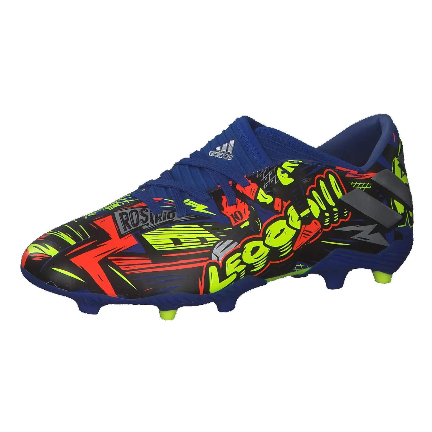 Детские бутсы для мальчиков с длинным рукавом Nemeziz Messi 19.3 Fg J Adidas, Team Royal Blue Silver Met Solar Yellow