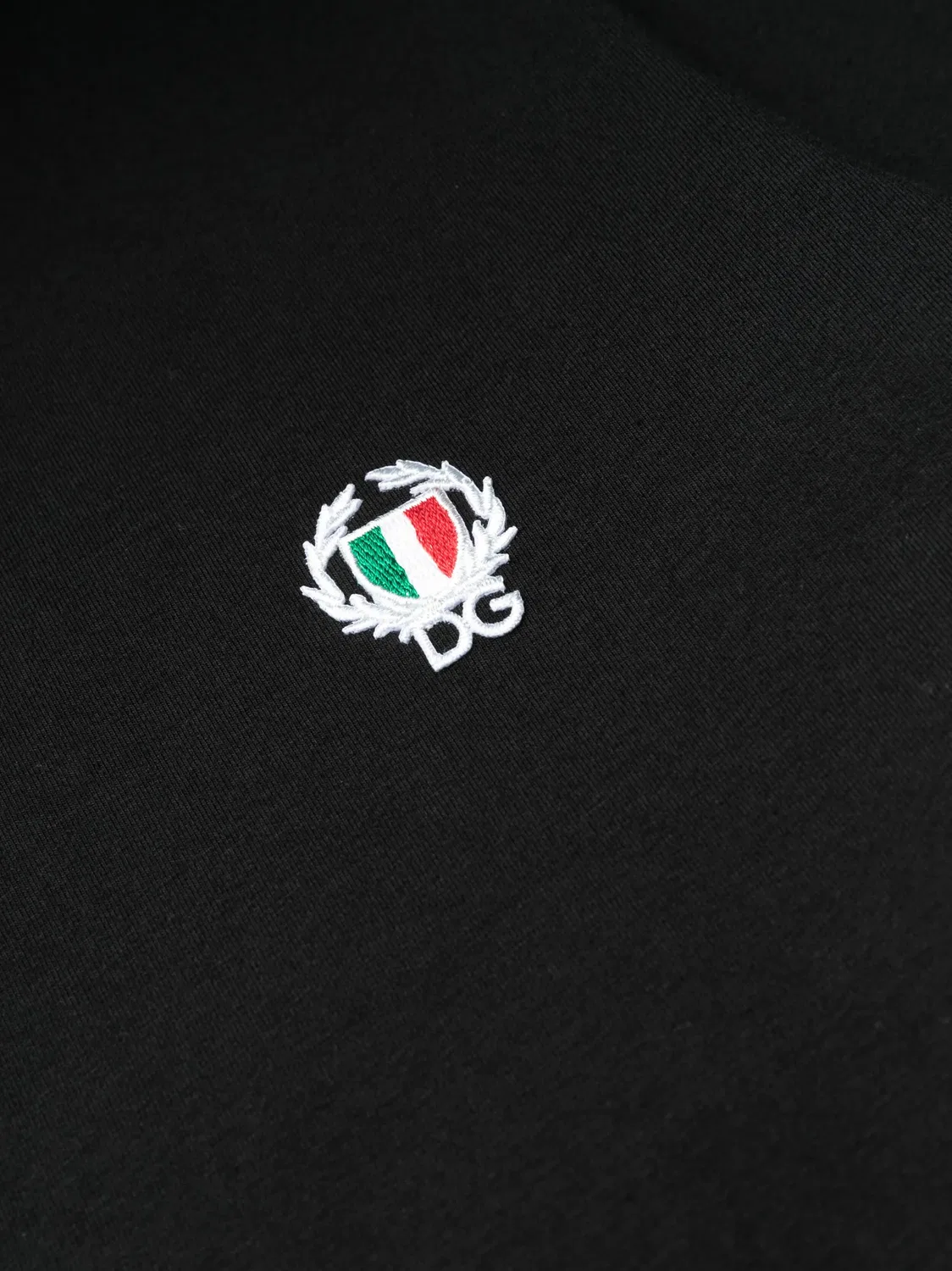 Dolce & Gabbana Футболка с вышитым логотипом, черная — фото 2
