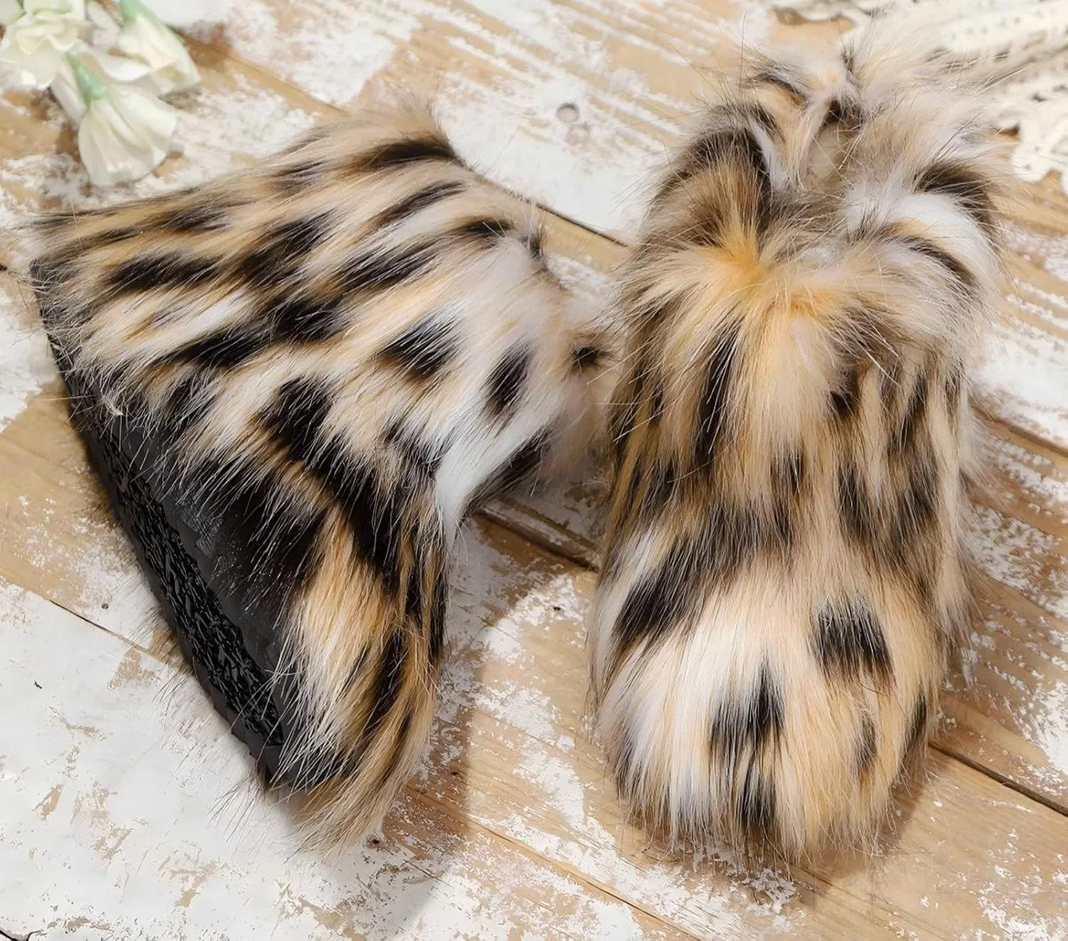 Детские зимние сапоги для девочек с меховой подкладкой FUNCOS, Brown Leopard — фото 4