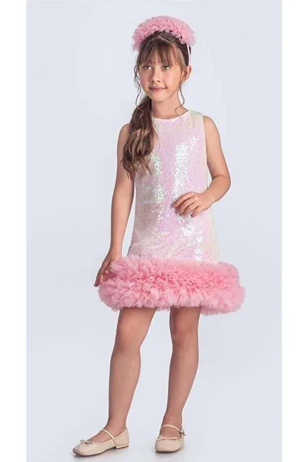 Детское платье для девочек с пайетками Sequin ifestos crowned tutu children's special occasion evening dress m00743 Mnk Baby&Kids, Ecru
