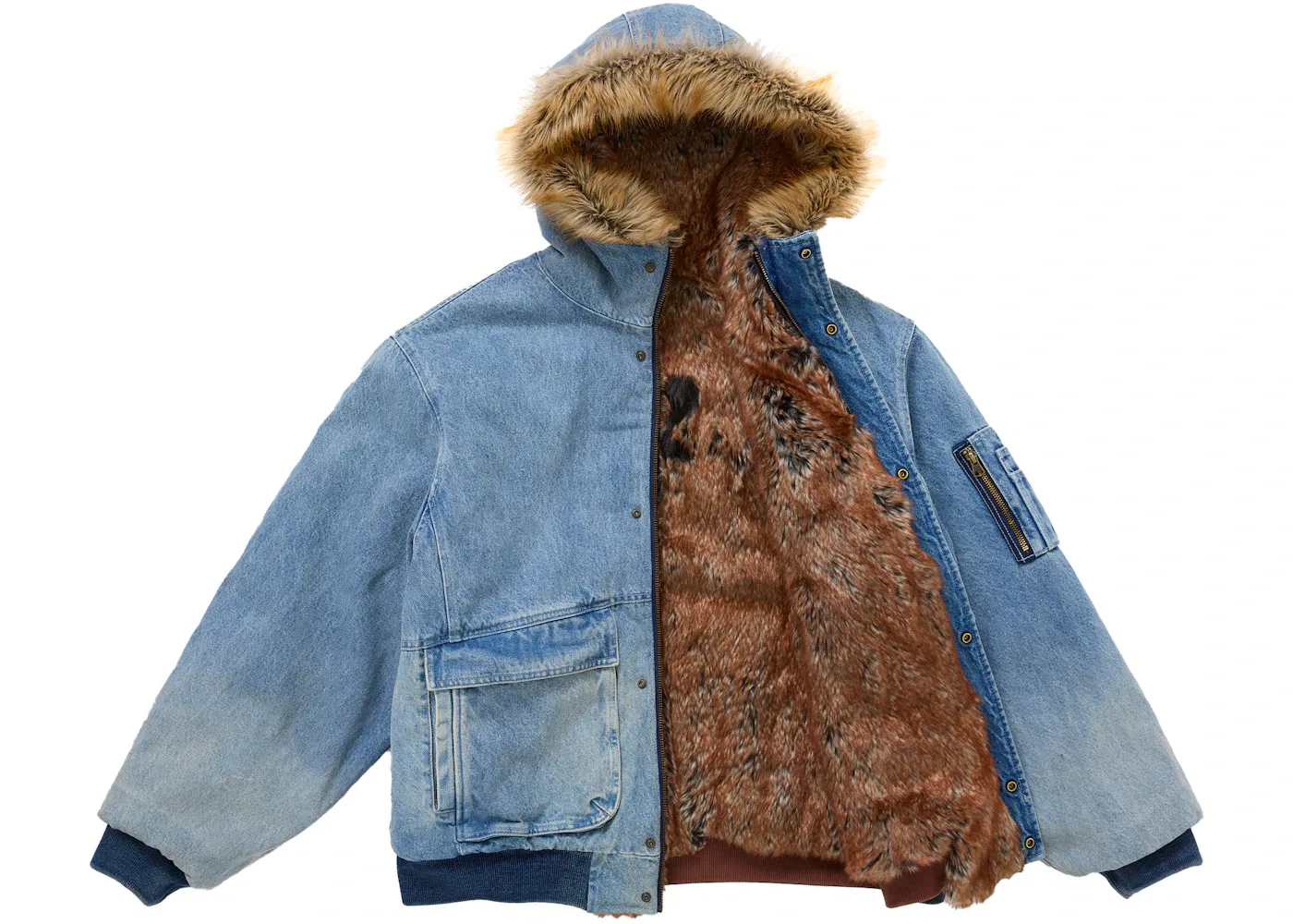 Мужская куртка двусторонняя из искусственного меха с капюшоном Supreme Jacket, Blue — фото 2