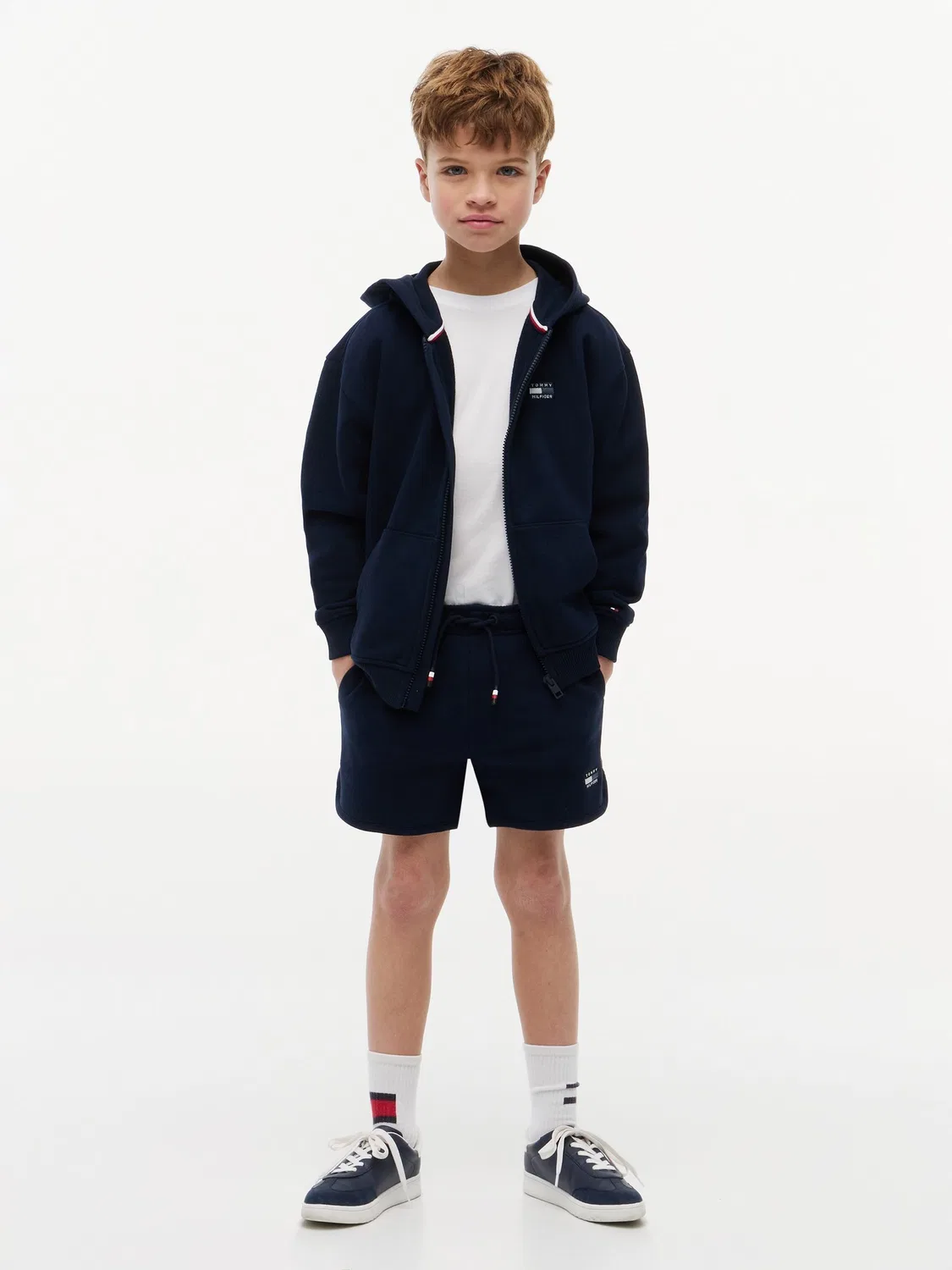 Шорты из футера, с логотипом Tommy Hilfiger, темно-синий — фото 3
