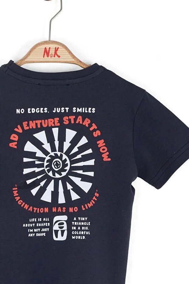 Мужская футболка с принтом Smile Nk Kids, Navy Blue — фото 4