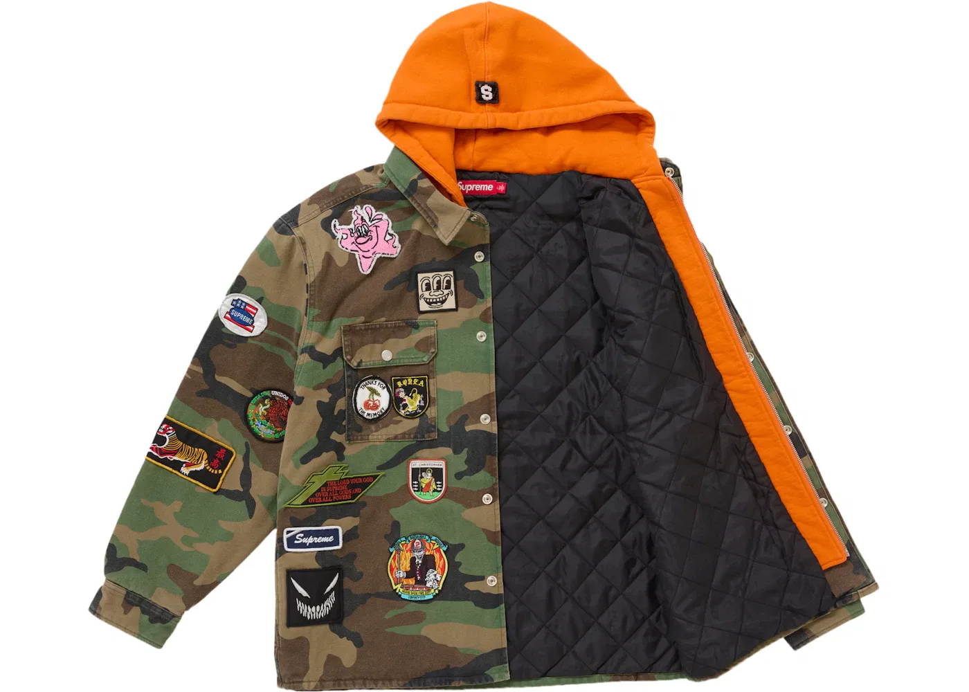 Мужская рубашка с капюшоном на молнии Supreme Shirt, Woodland Camo — фото 3
