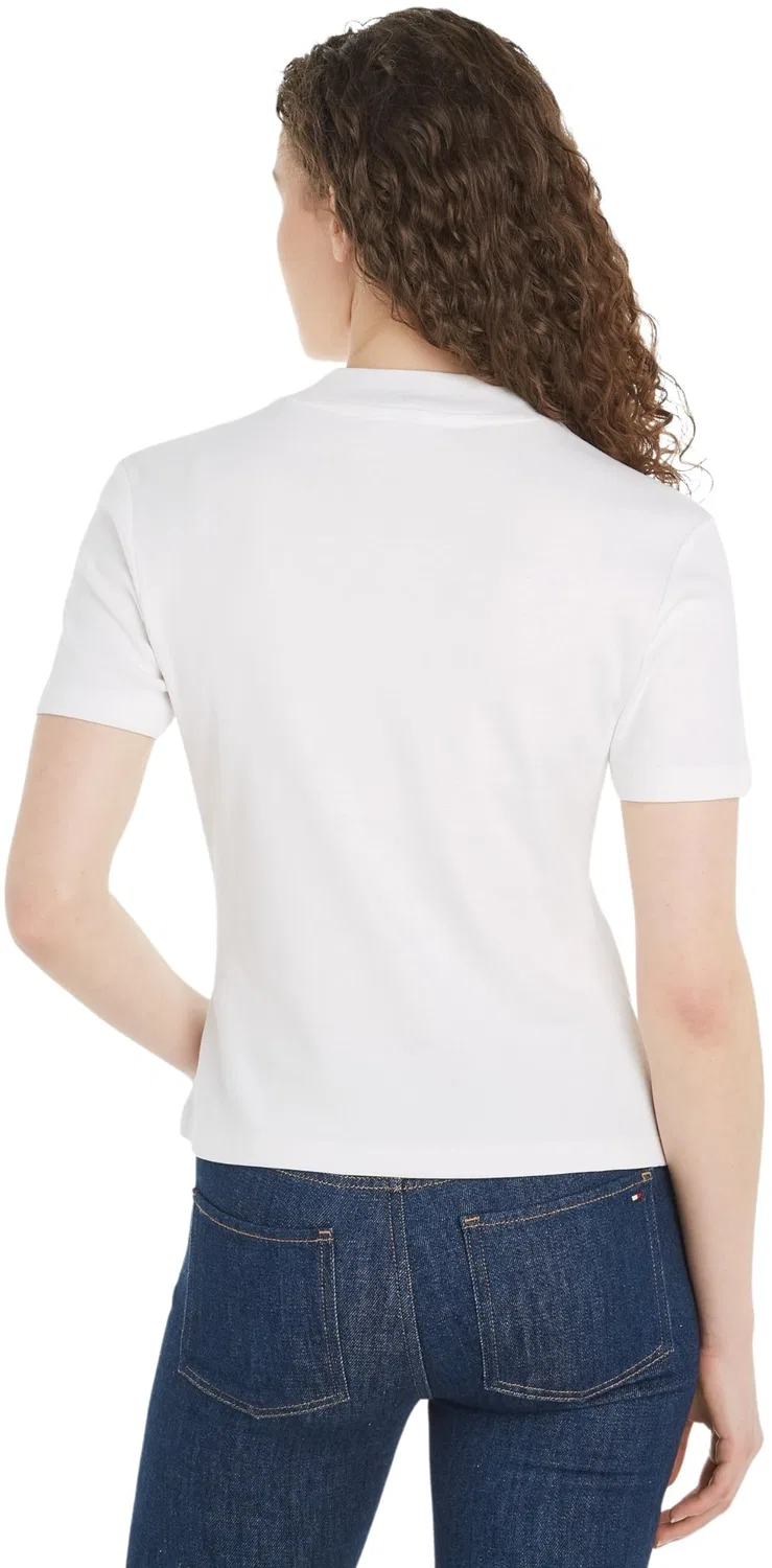 Женская футболка с коротким рукавом Slim Cody Tommy Hilfiger, White (Ecru) — фото 2
