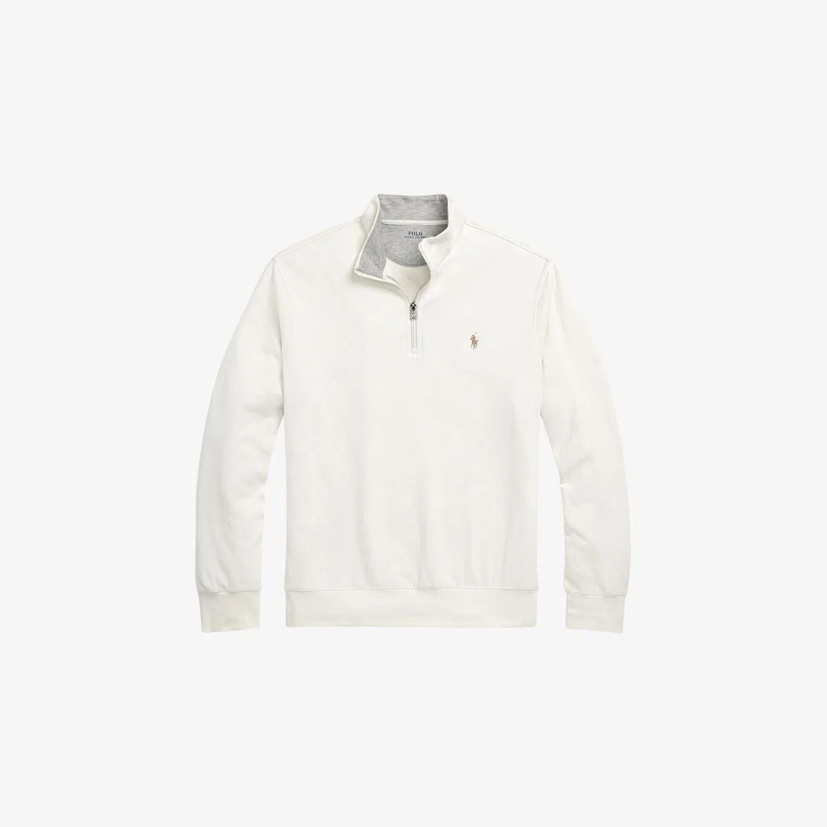 Толстовка с вышитым логотипом и застежкой-молнией до середины груди Polo Ralph Lauren, кремовый