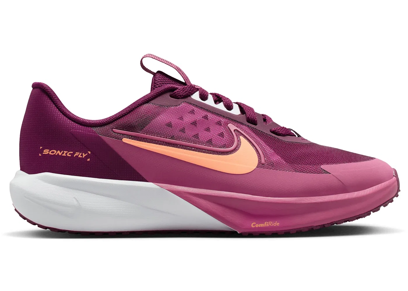 Детские кроссовки для девочек с сетчатым верхом Nike Sonic Fly Nike, Bordeaux/White/Sweet Beet/Marrakesh