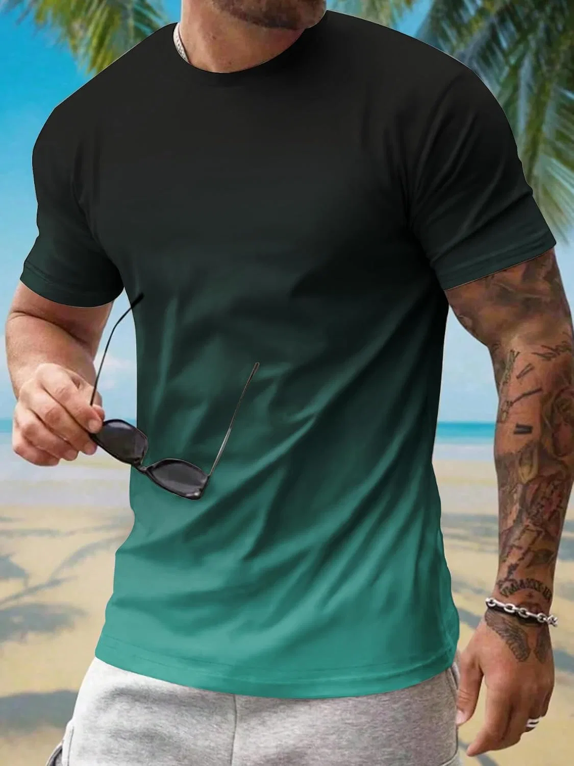 Мужская футболка с градиентом Men's Gradient T-shirt, Gradient Color7 — фото 3