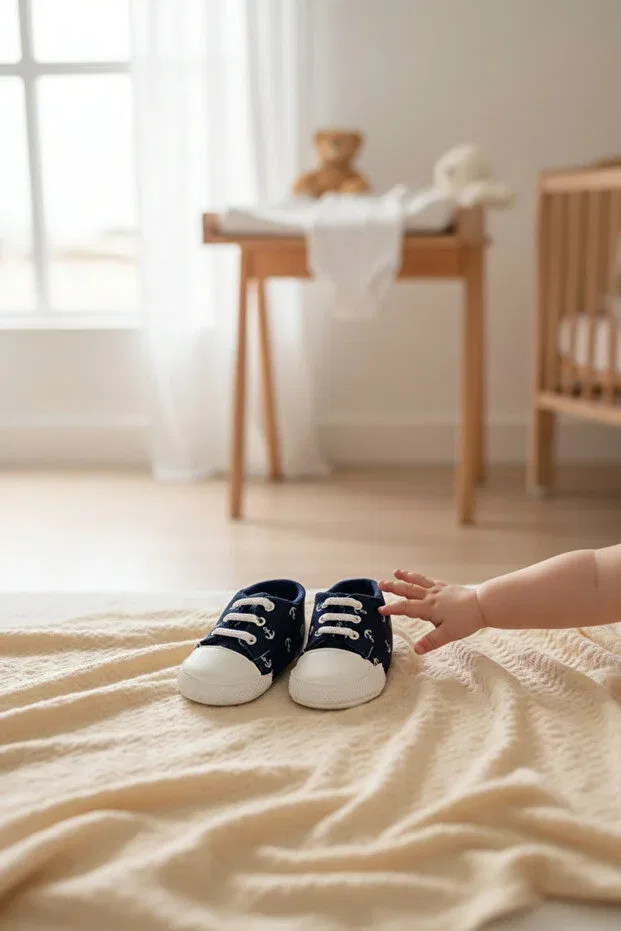 Детские спортивные туфли с принтом Baby sea anchor figured Balbeybi, Navy Blue — фото 3
