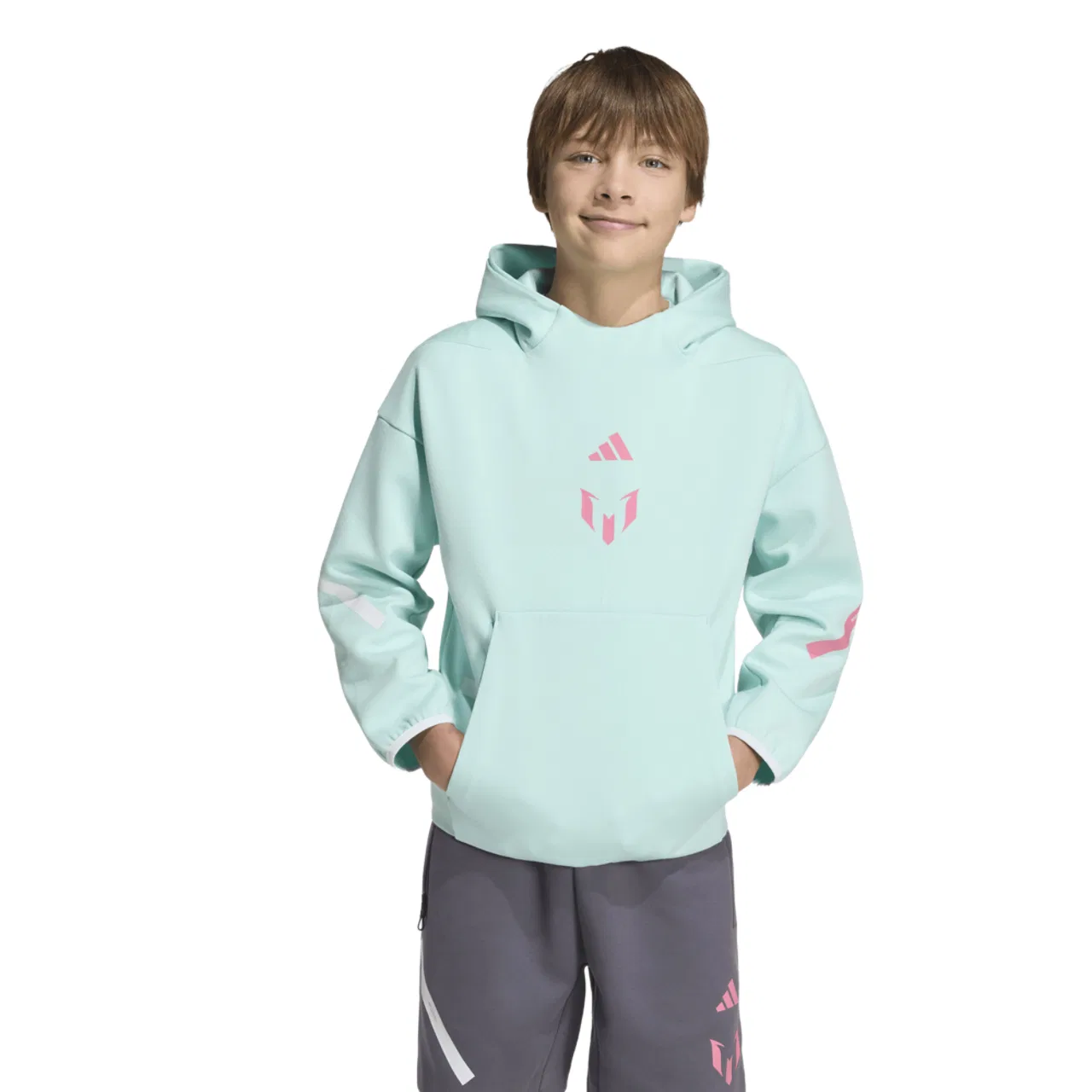 Худи для мальчиков Messi Z.N.E. Adidas, цвет Semi Flash Aqua