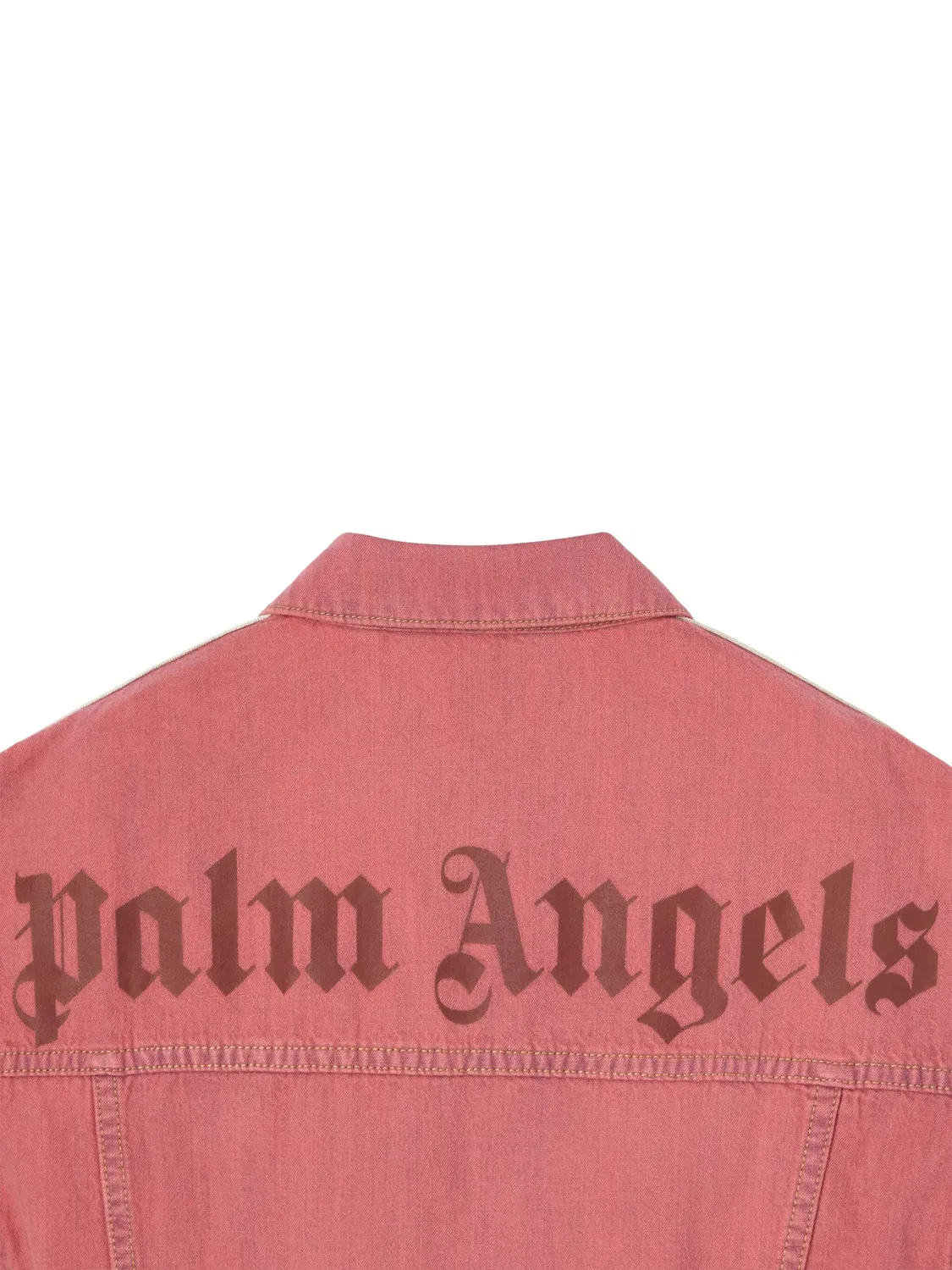 Джинсовая куртка с принтом Palm Angels, розовый — фото 3