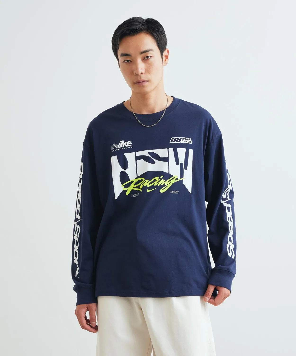 Мужская футболка с длинным рукавомс принтом Nike Sportswear Long-Sleeve T-Shirt IM3782-451, Navy