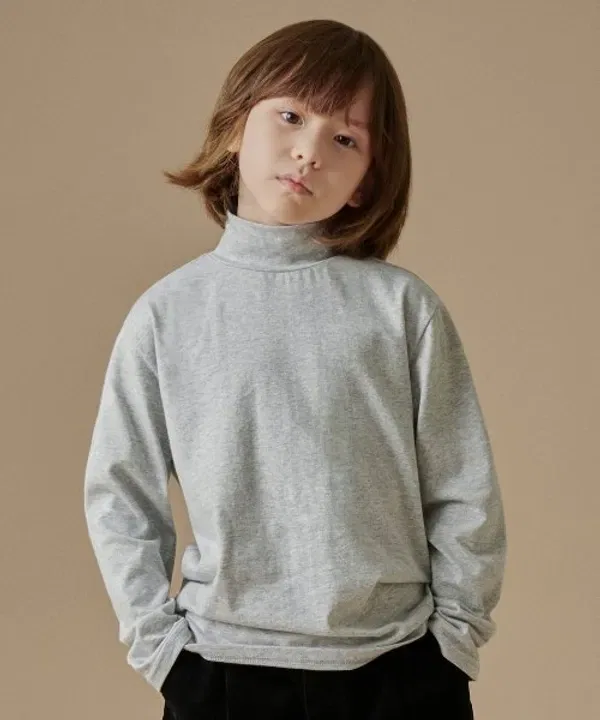 Водолазка длинный рукав, базовая модель Musinsa Standard Kids, серый