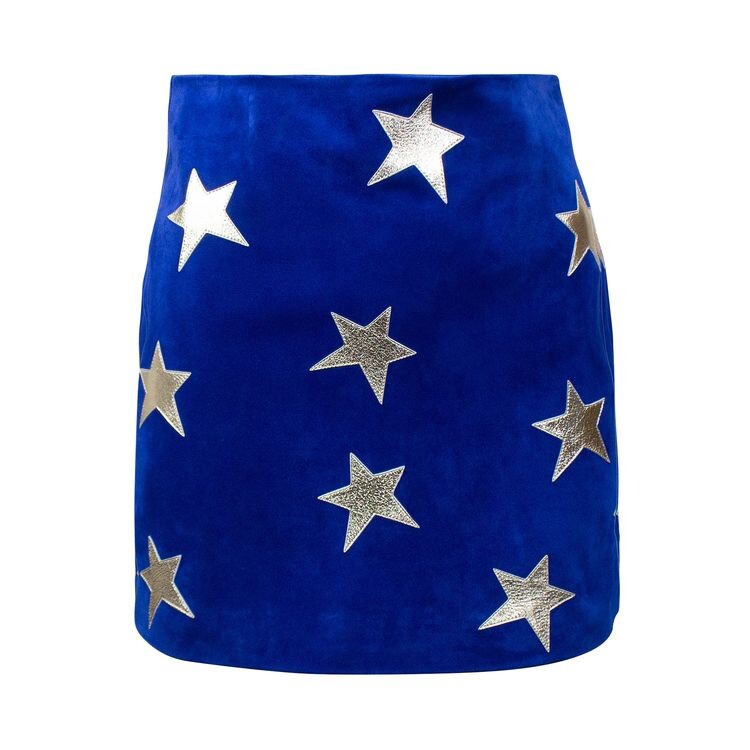 

Юбка Saint Laurent Star Suede Mini Skirt Blue, синий