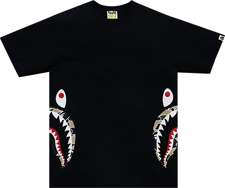 

Футболка BAPE Sta Camo Side Shark Tee 'Black/Yellow', черный