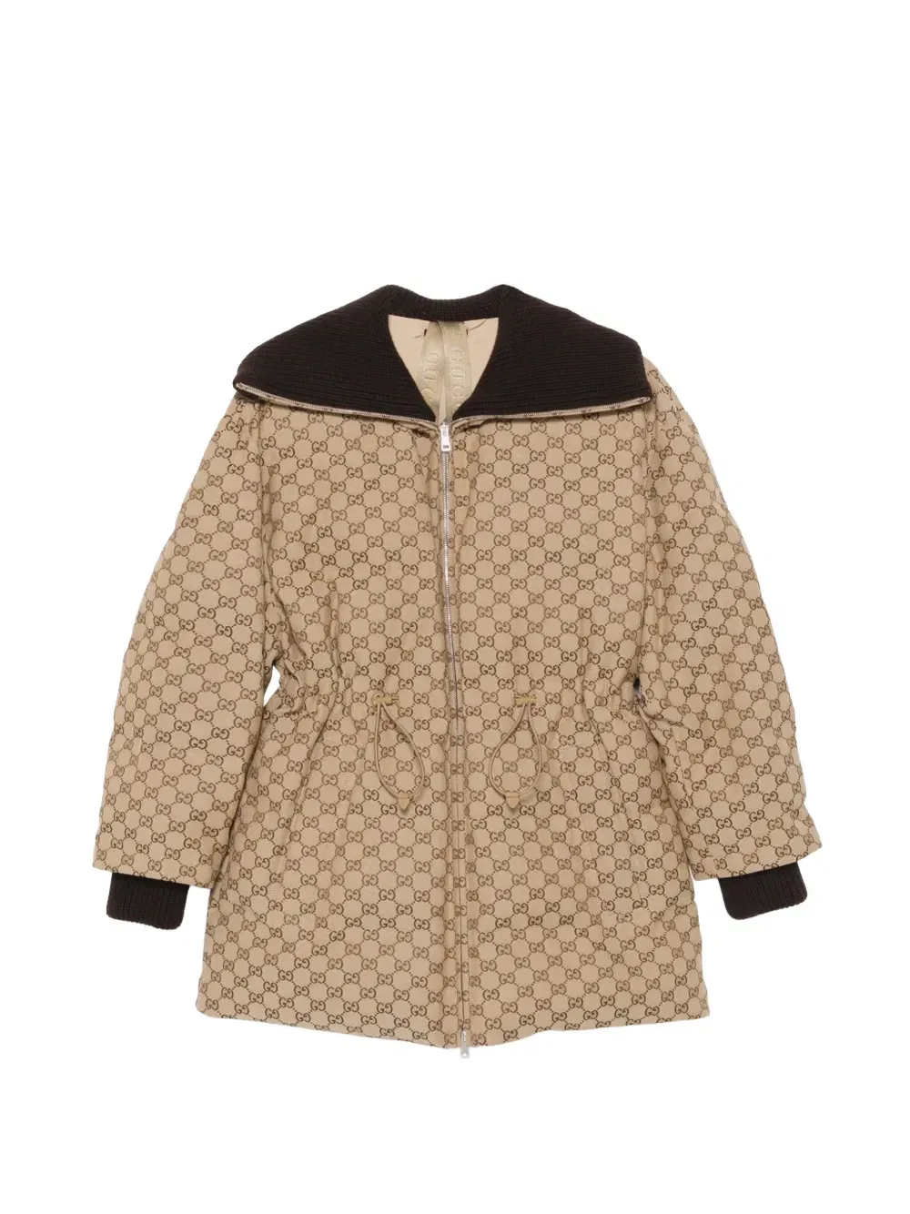 Пуховик из канваса GG GUCCI, бежевый