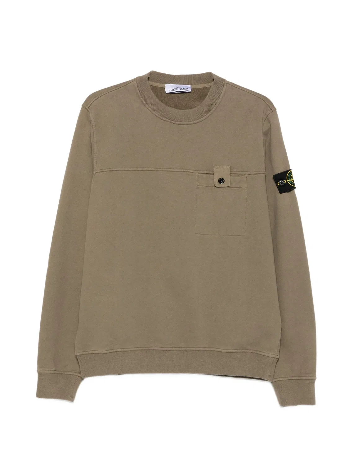 Stone Island Свитшот с нагрудным карманом, зеленый