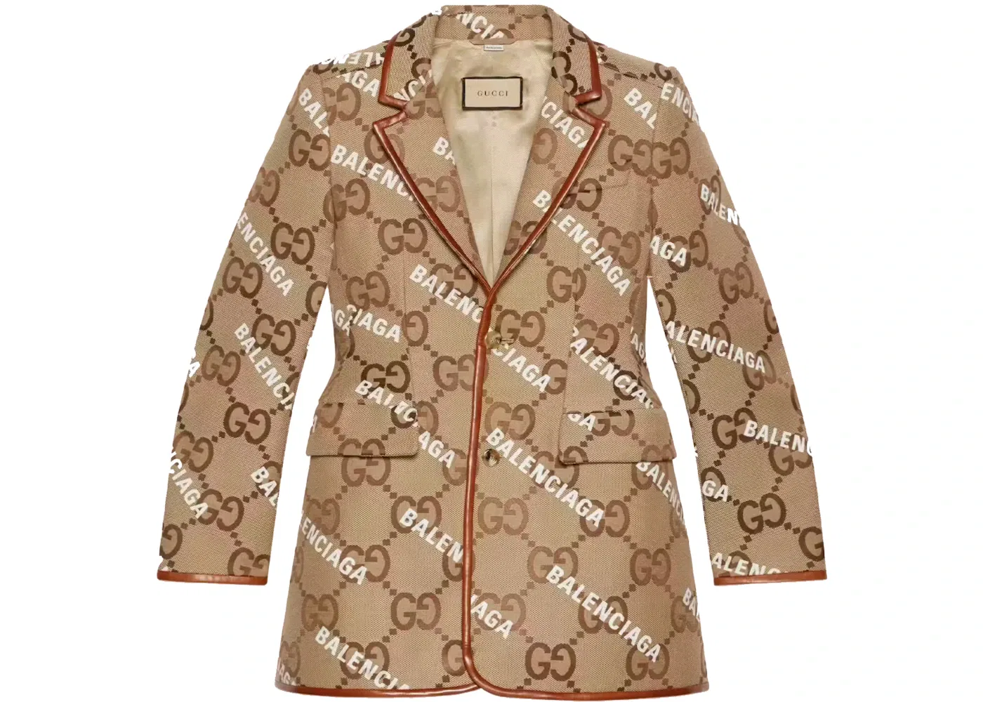 Мужская куртка с принтом The Hacker Project Jumbo GG Gucci, Beige Ebony
