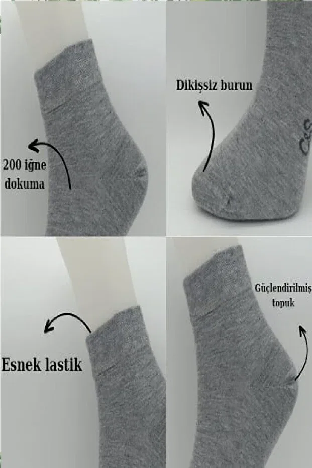 Детские носки хлопковые 6 пар Unisex Çs Socks, Gray — фото 3