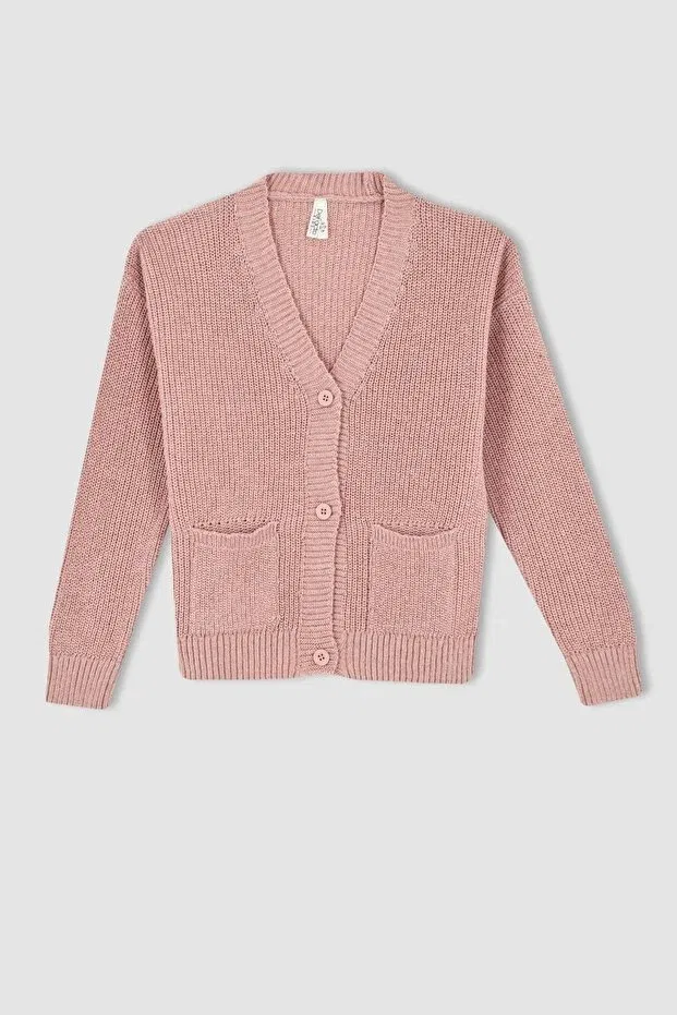 Детский кардиган для девочек хлопковый Defacto, Pink-Br74