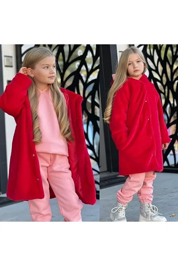 Детский спортивный костюм для девочек с принтом Alara Reyhan, Pink And Red — фото 4