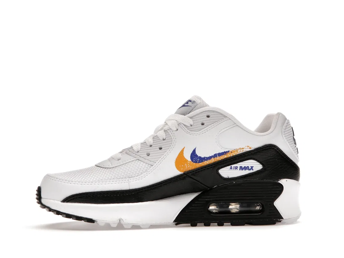 Детские кроссовки Lifestyle Nike Air Max 90, White/University Gold/Black/Deep Royal Blue — фото 3