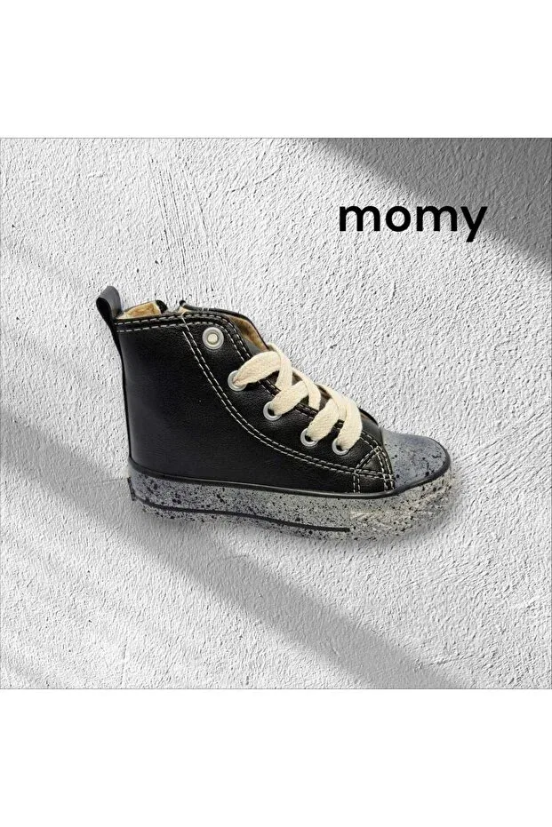Детские спортивные ботинки для девочек с принтом Momykids, Black
