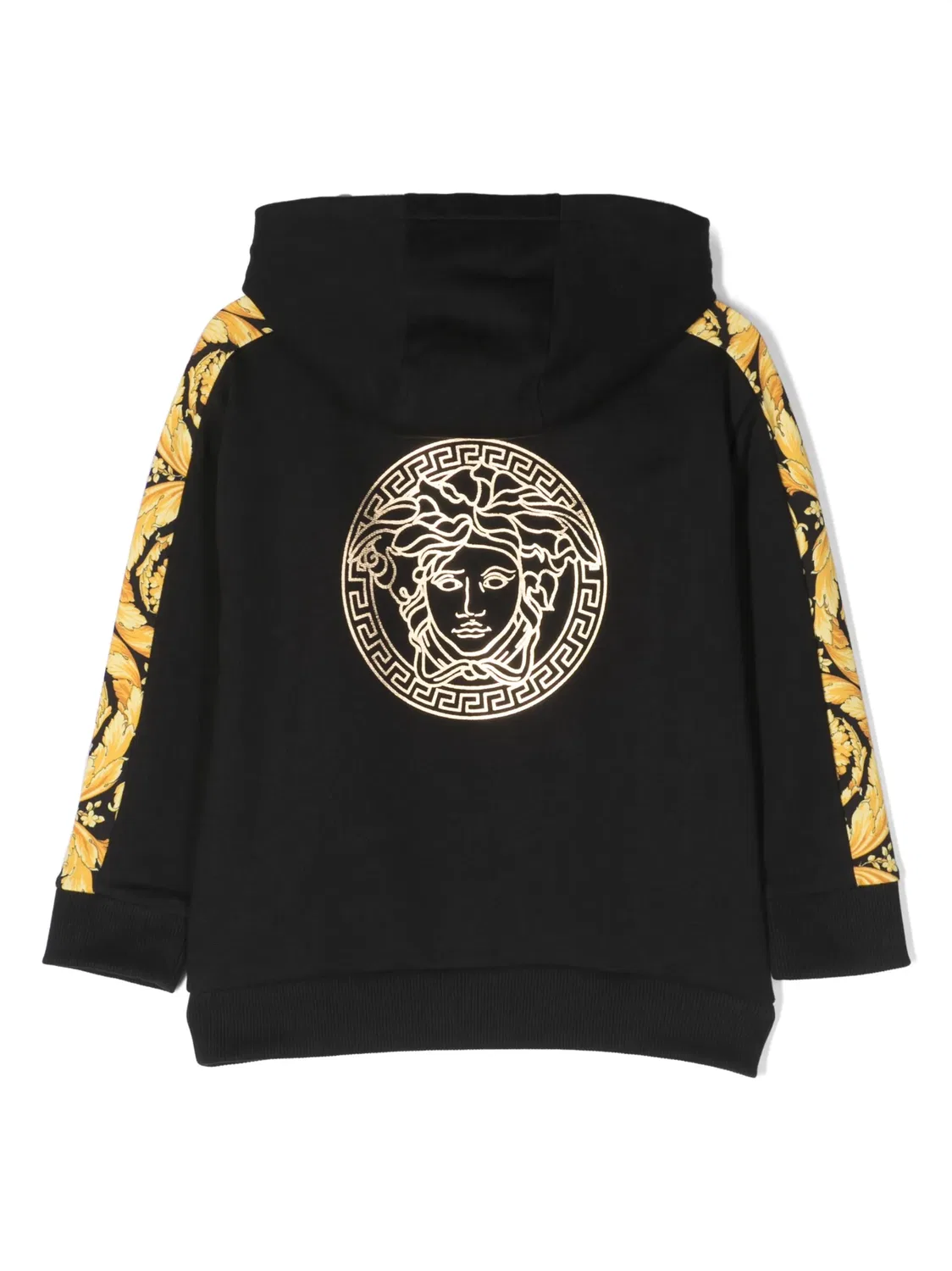 Худи с принтом Barocco для детей Versace Home, черный — фото 2