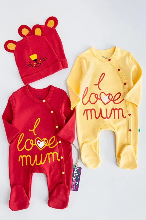Детский комбинезон для малышей с принтом Babymod, Yellow-Red