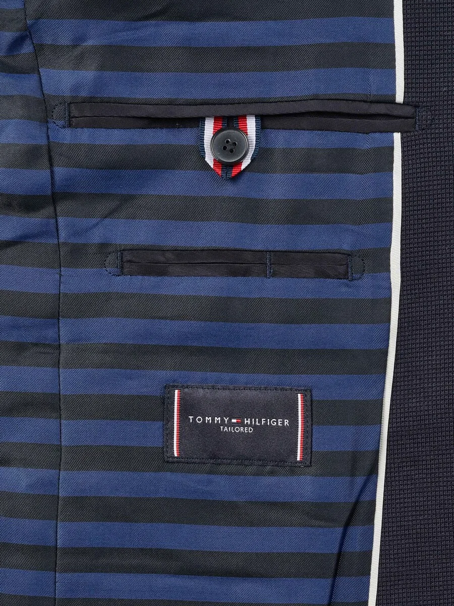 Деловой пиджак приталенного кроя TOMMY HILFIGER темно-синего цвета — фото 3