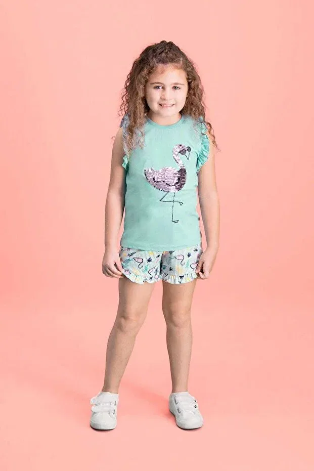 Детские шорты для девочек с пайетками Roly Poly, Mint Green