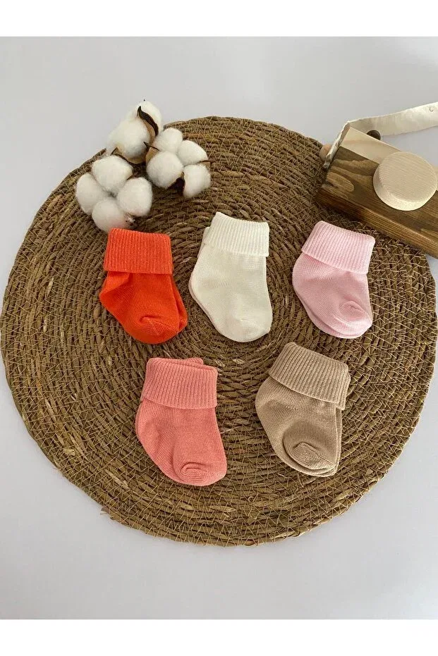 Детские носки хлопковые 5 пар Glory Baby, White-Brown-Pink-Orange-Salmon