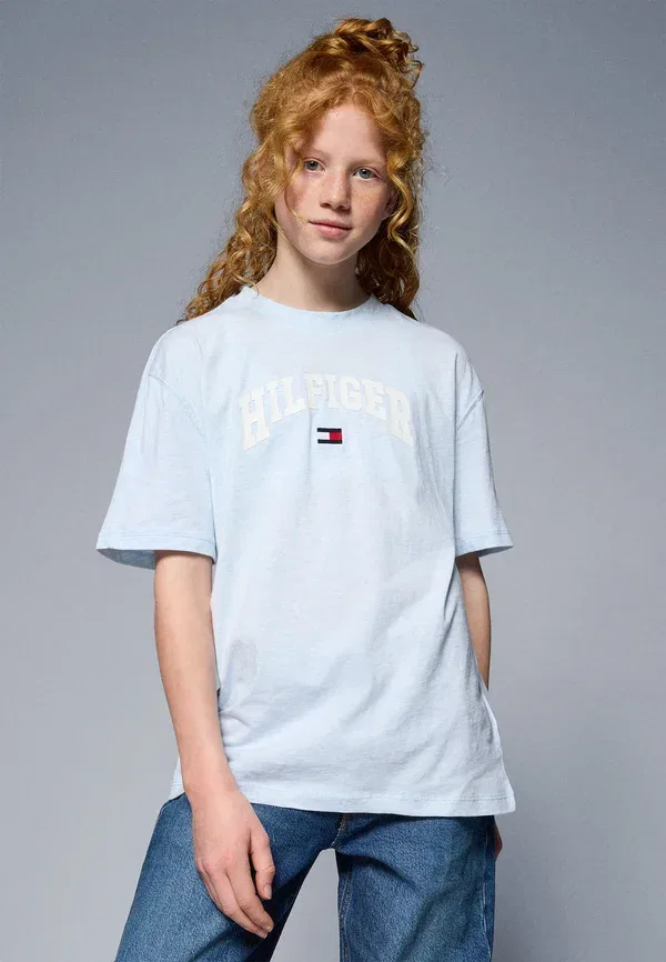 Футболка с принтом Varsity tee unisex, Tommy Hilfiger, Breezy Blue Heather, голубой