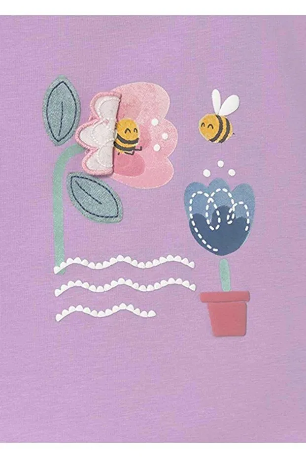 Детская футболка с принтом Summer Baby Girl Printed Tshirt Mayoral, Lilac — фото 4