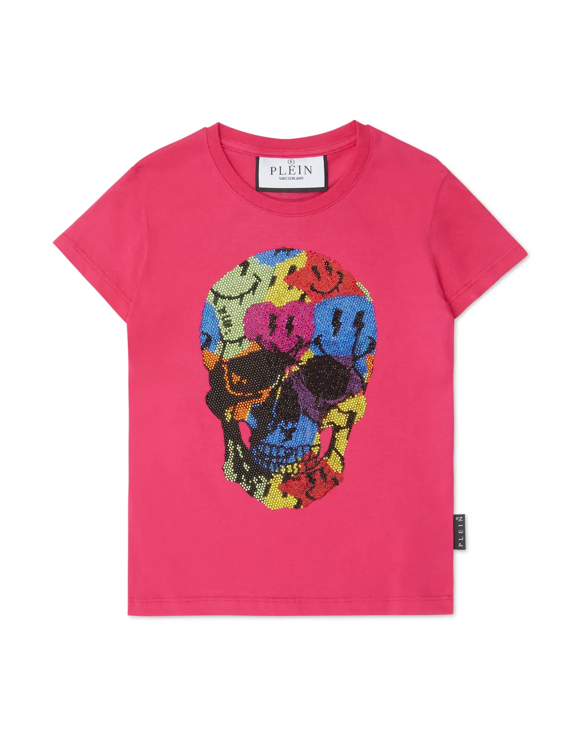 Детская футболка для девочек с принтом Skull T-Shirt Sexy Pure Smile PHILIPP PLEIN, Fuxia