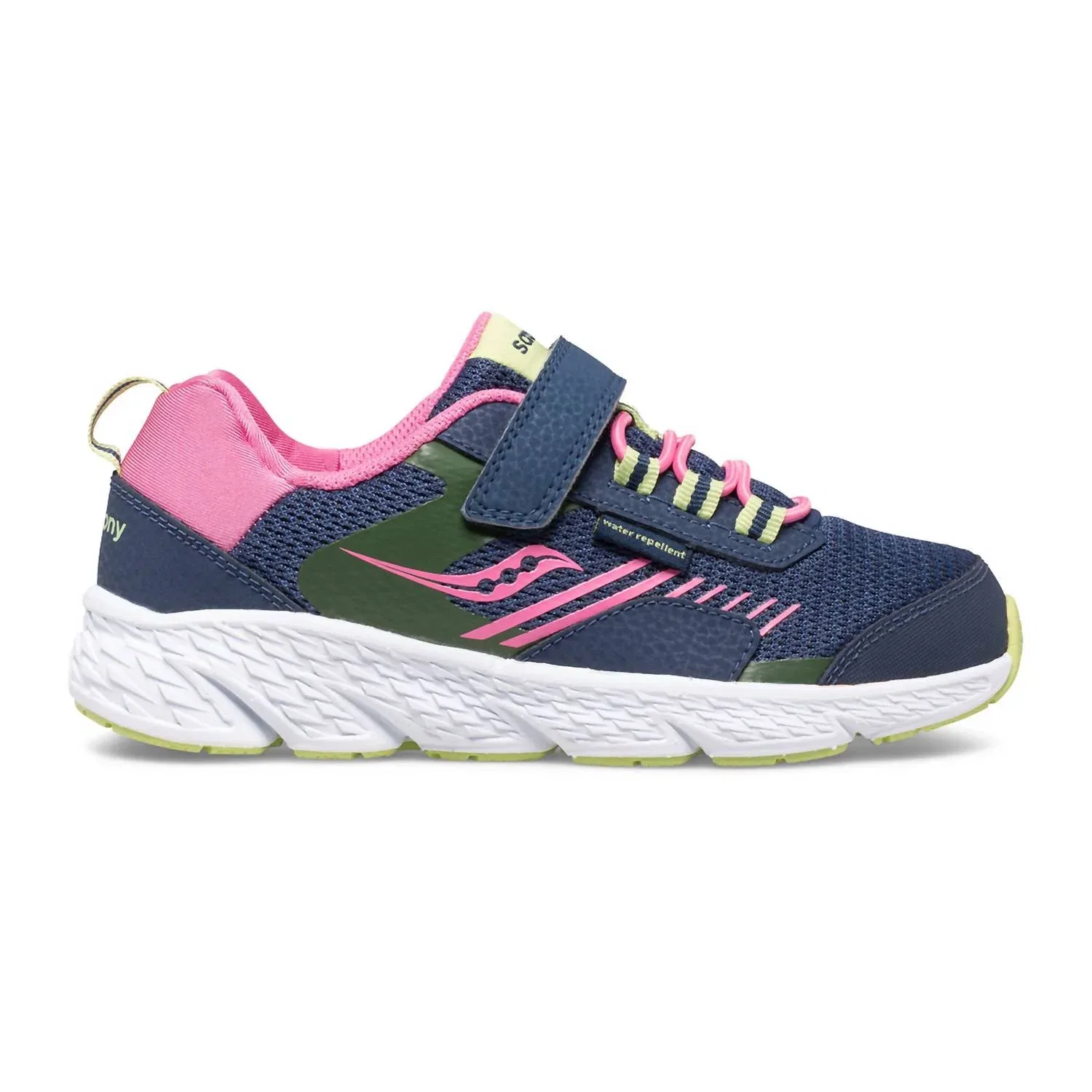 Детские кроссовки для девочек водоотталкивающие Wind Sneakers SAUCONY, Shield A/c Navy/Pink — фото 3