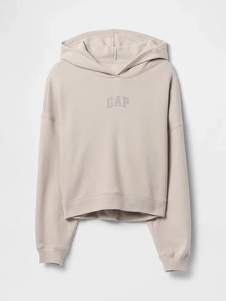 Женское худи свободного кроя GAP, Beige — фото 4