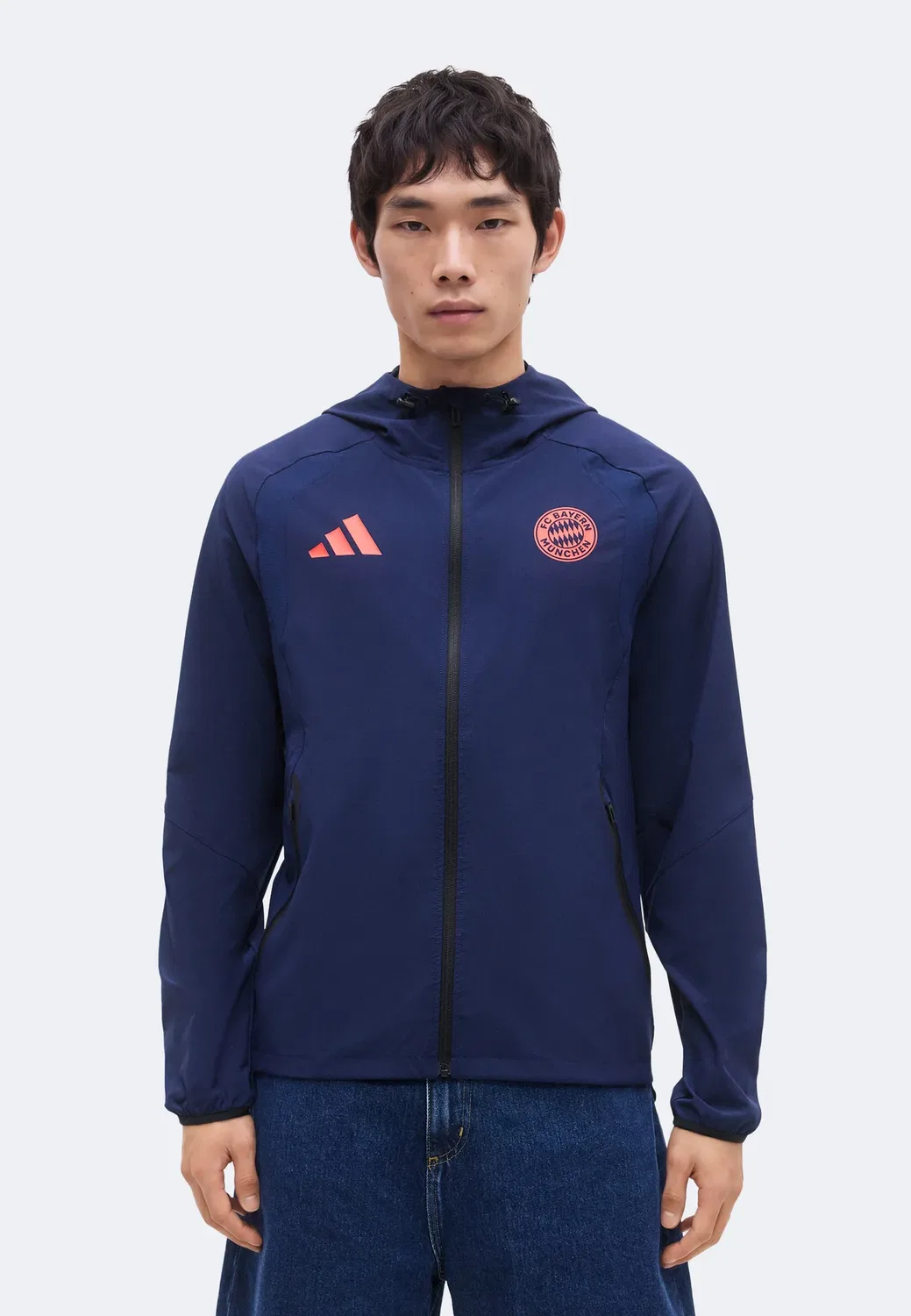 Ветровка FC Bayern Munich Tiro Travel Adidas Performance, Night Indigo/Hi-Res Red