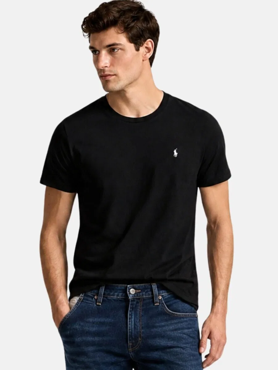 Футболка Polo Ralph Lauren черного цвета — фото 3