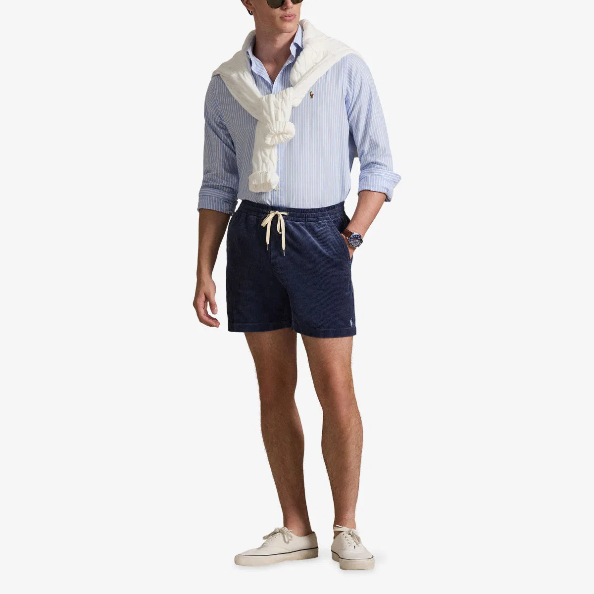 Хлопковые вельветовые шорты с вышитым логотипом Prepsters Polo Ralph Lauren — фото 2