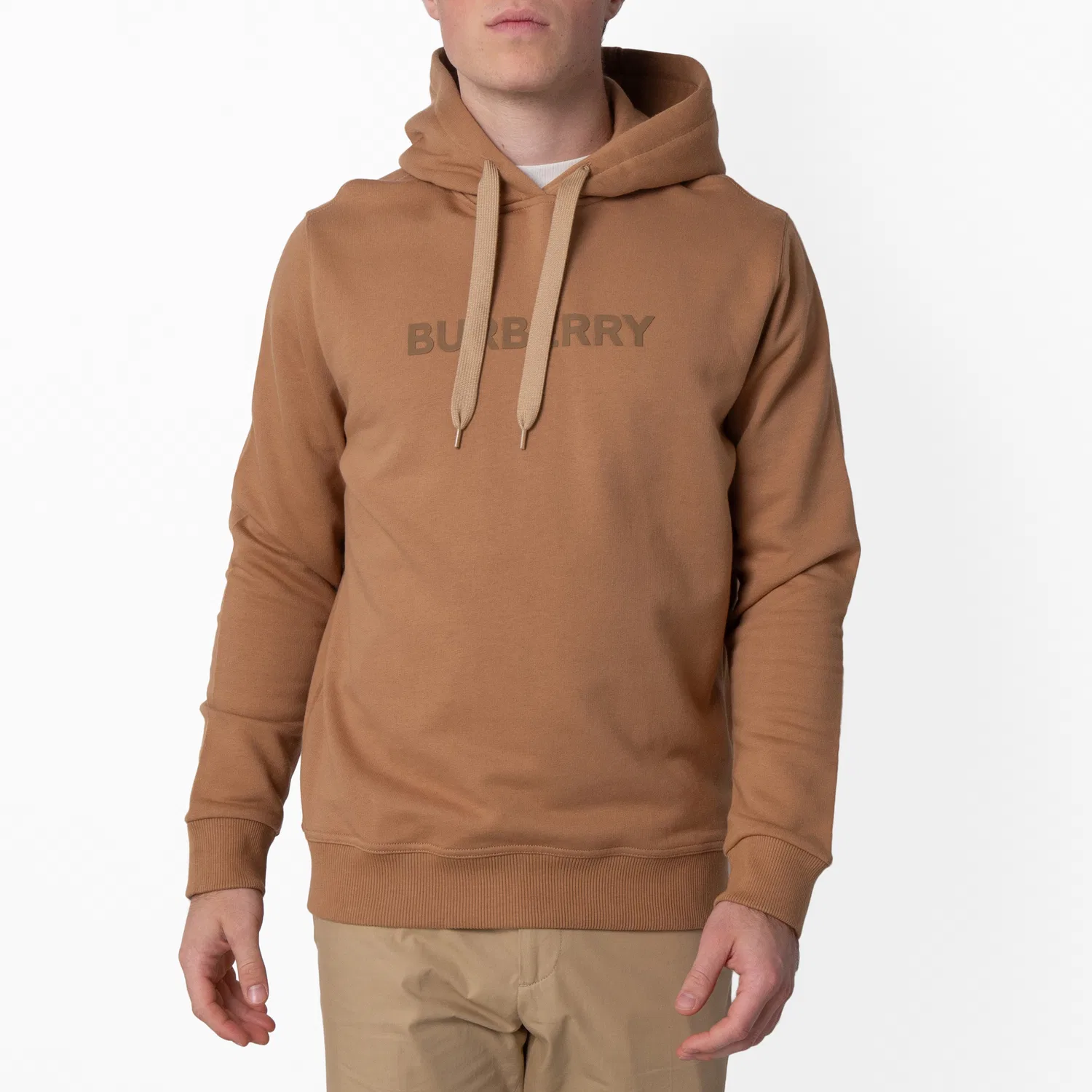 Худи из органического хлопка Ansdell Logo Print Burberry, Camel