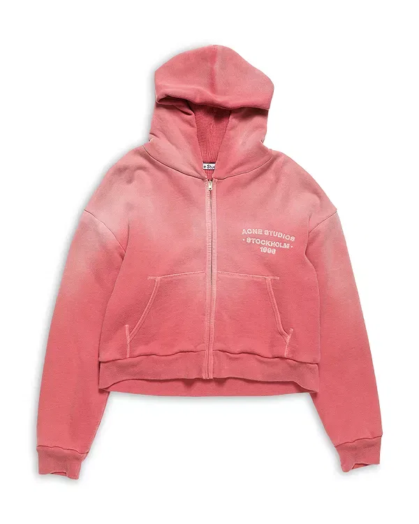 Женская толстовка с капюшоном на молнии Acne Studios, красный