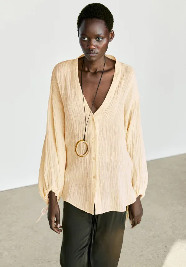 Блуза Plain Massimo Dutti, Yellow, желтый
