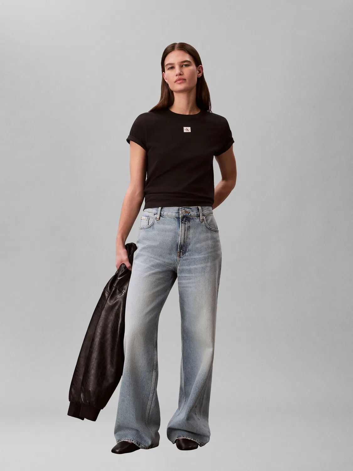 Футболка с тканым лейблом Calvin Klein, черный