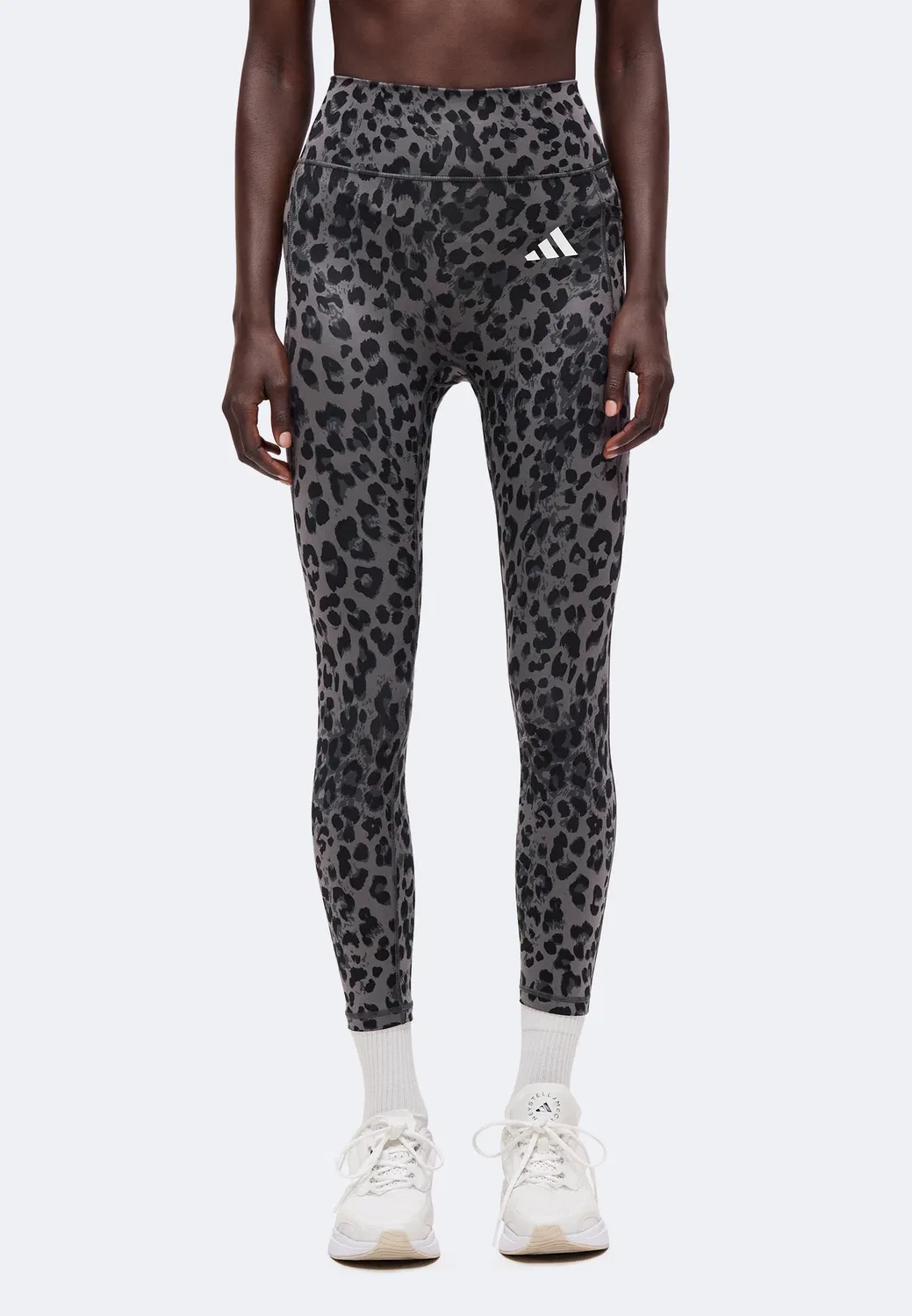 Optimé Essentials леопардовый 3 полоски 7/8 - леггинсы Adidas Performance, Earth Strata/Brown/Black