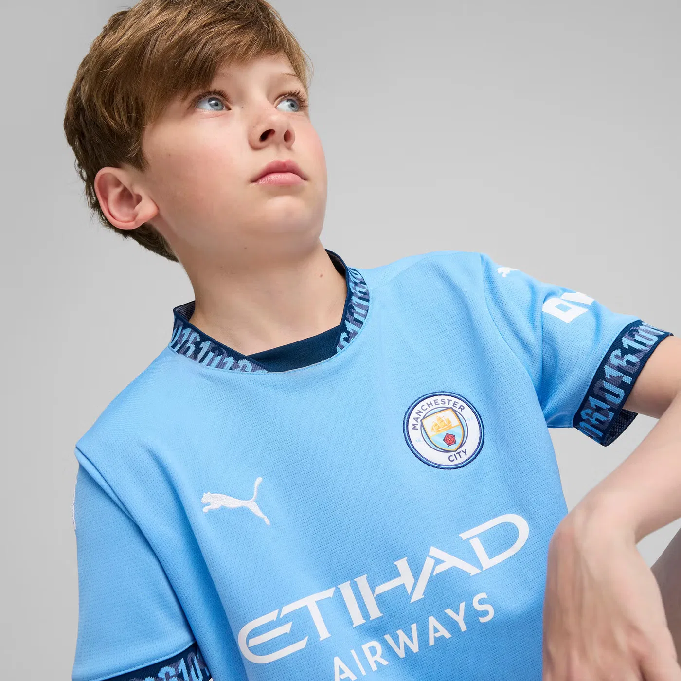 Футболка с принтом Manchester City 24/25 Puma, голубой — фото 2