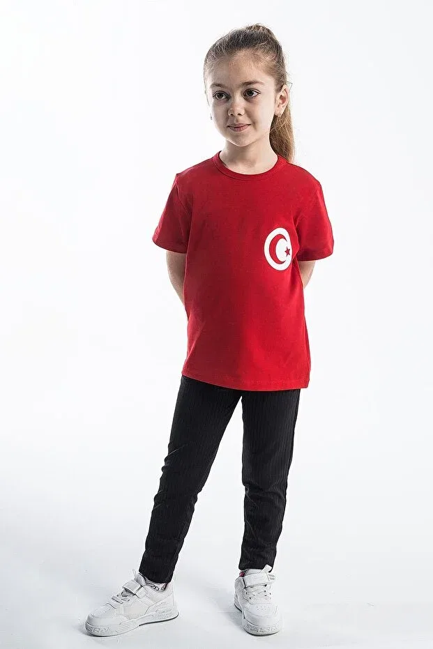 Детская футболка с принтом Turkish Flag Ataturk Trend Baby Kids, Red White — фото 4